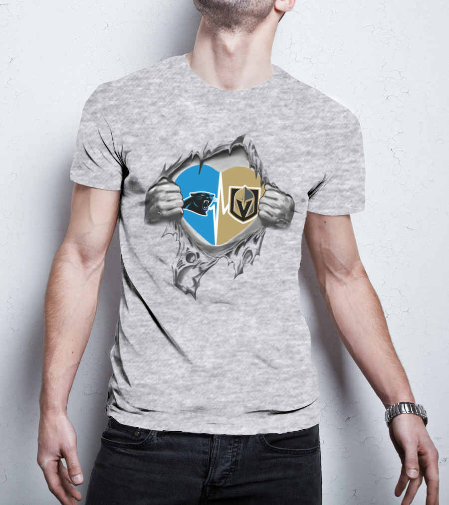Golden Knights And Panthers Heart T-Shirt
