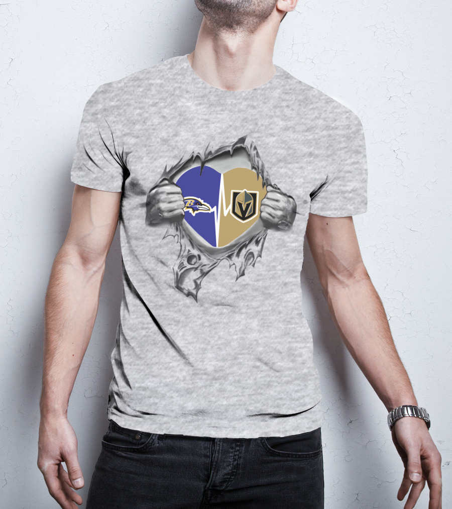 Golden Knights Ravens Heartbeat Loyalty T-Shirt