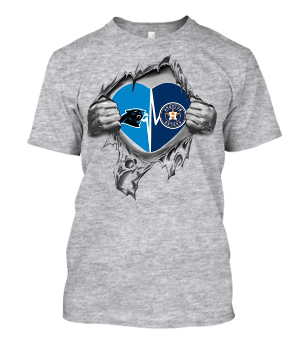 Houston Astros Panthers Heartbeat Love T-Shirt