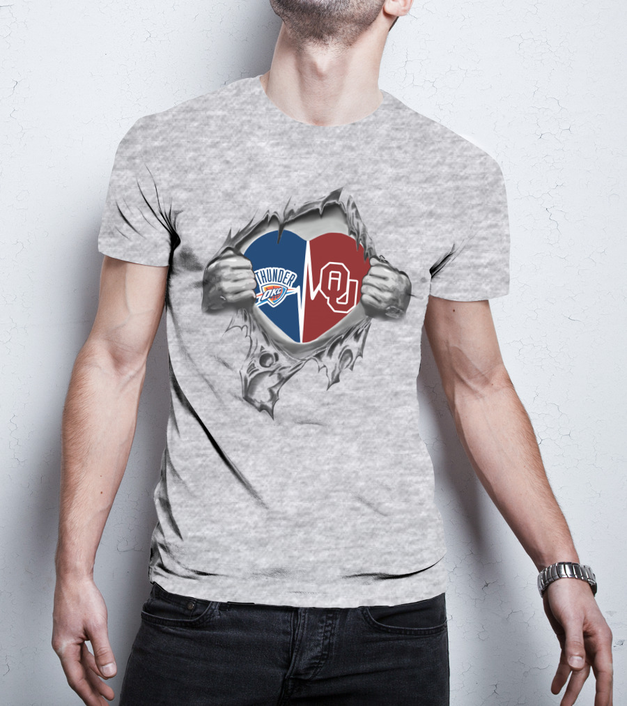 Oklahoma City Thunder OU Sooners Heart T-Shirt