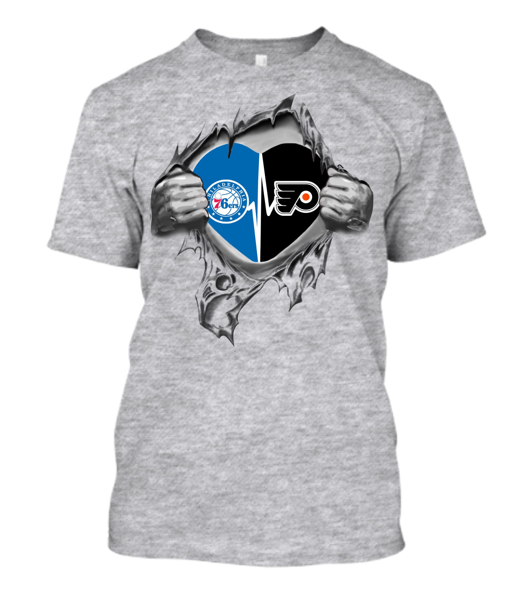 Philadelphia 76ers Flyers Heartbeat Passion T-Shirt
