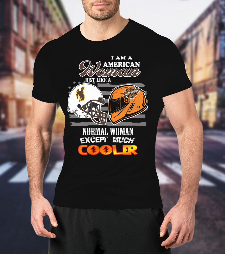 Wyoming Cowboys Harley Davidson Woman American Much Cooler T-Shirt