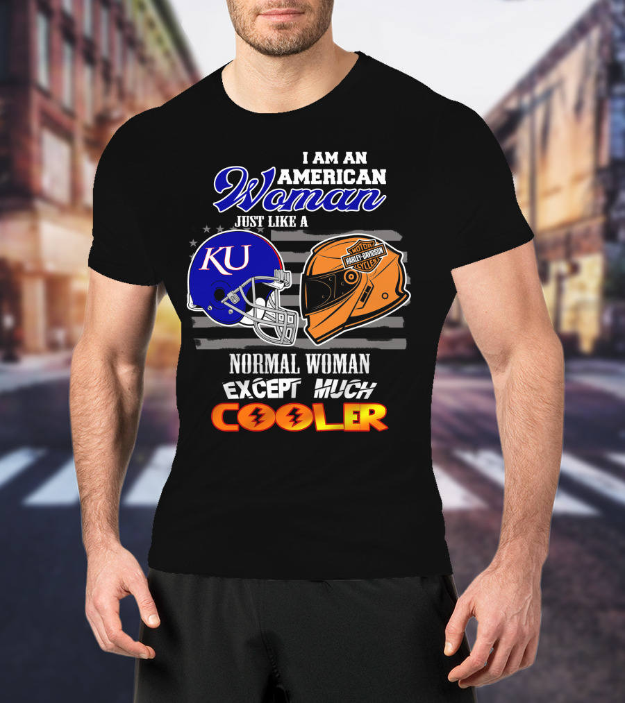 American Woman Ku Helmet Harley Davidson Cooler T-Shirt