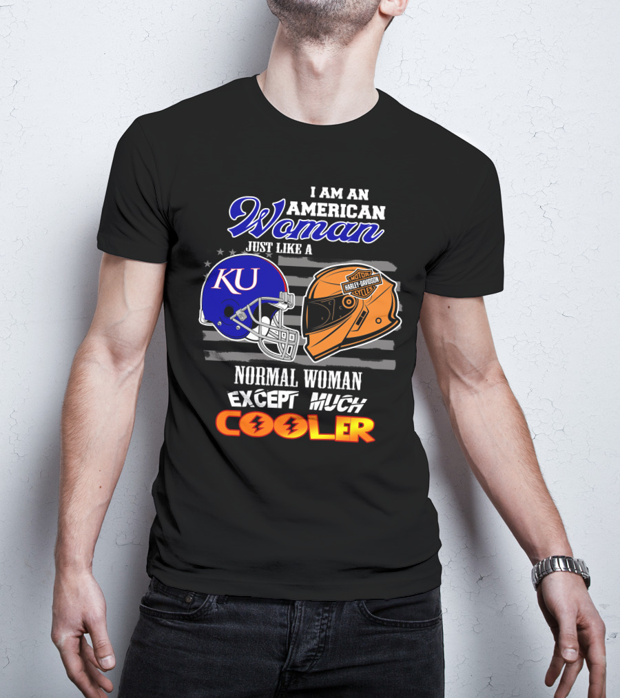American Woman Ku Helmet Harley Davidson Cooler T-Shirt