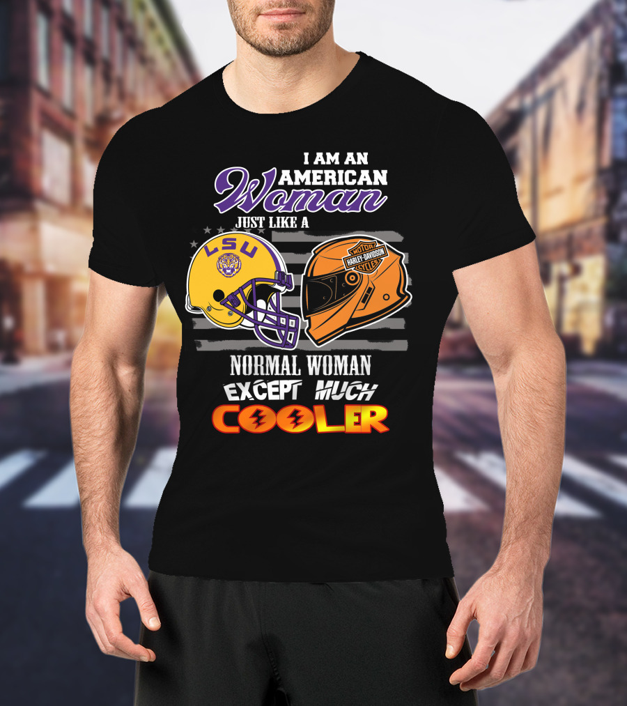 American Woman Lsu Tigers Harley Davidson Cooler T-Shirt