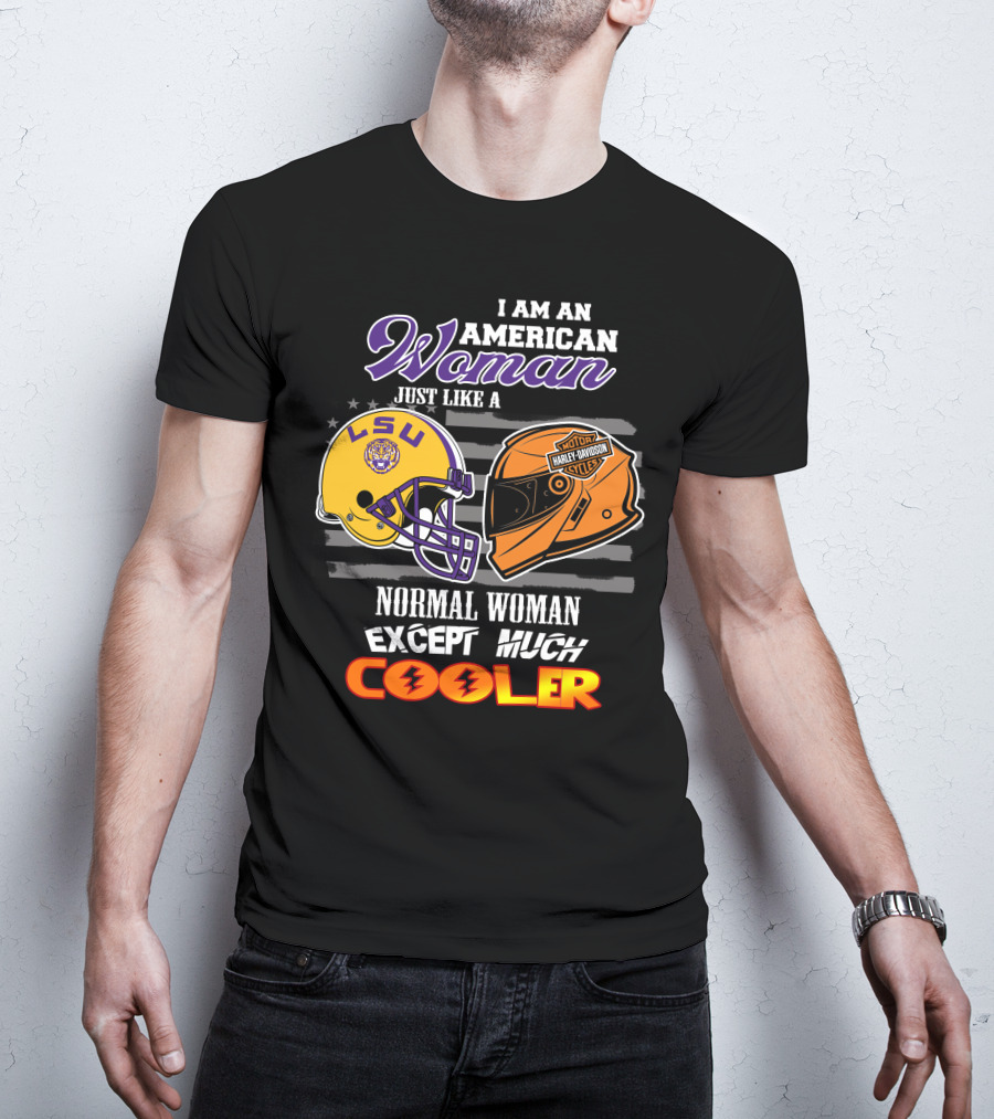 American Woman Lsu Tigers Harley Davidson Cooler T-Shirt