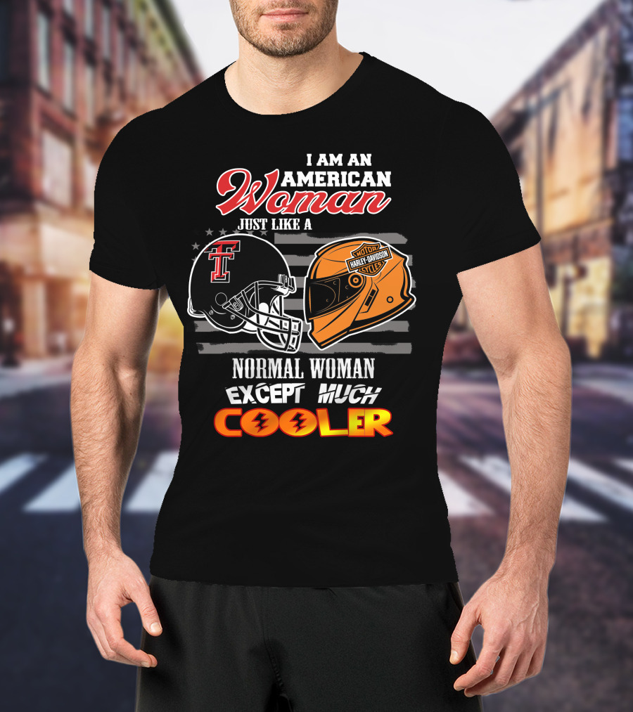 American Woman Texas Tech Harley Davidson Helmet Cooler T-Shirt