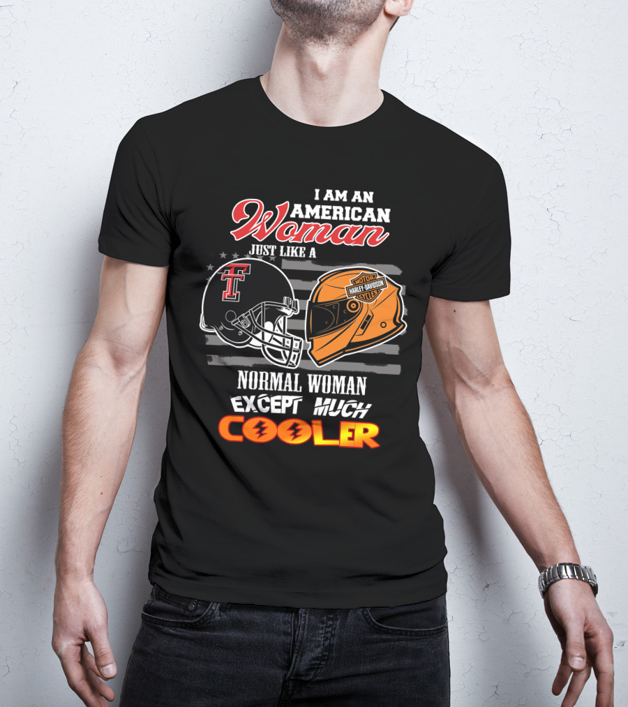 American Woman Texas Tech Harley Davidson Helmet Cooler T-Shirt