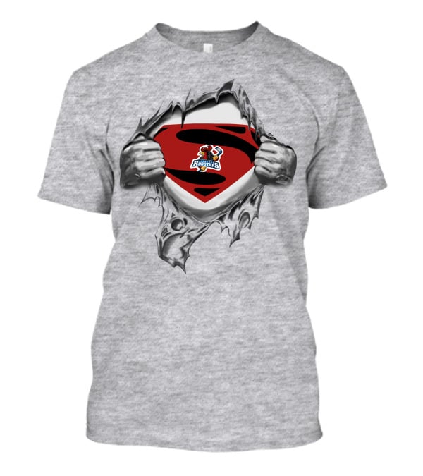 Iserlohn Roosters Super Man Logo Emblem Burst T-Shirt