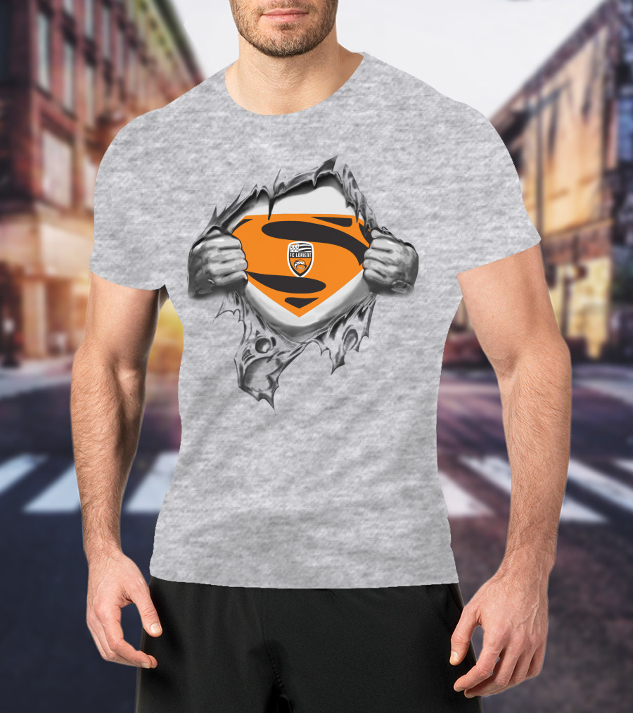 FC Lorient Superman Logo Shield Tear T-Shirt
