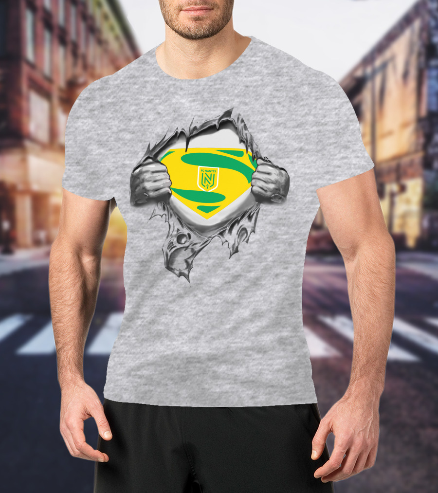 FC Nantes Super Man Emblem Tear Reveal T-Shirt