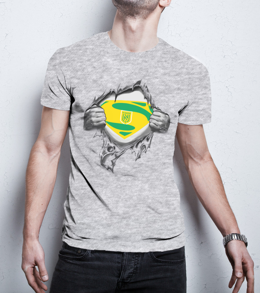 FC Nantes Super Man Emblem Tear Reveal T-Shirt