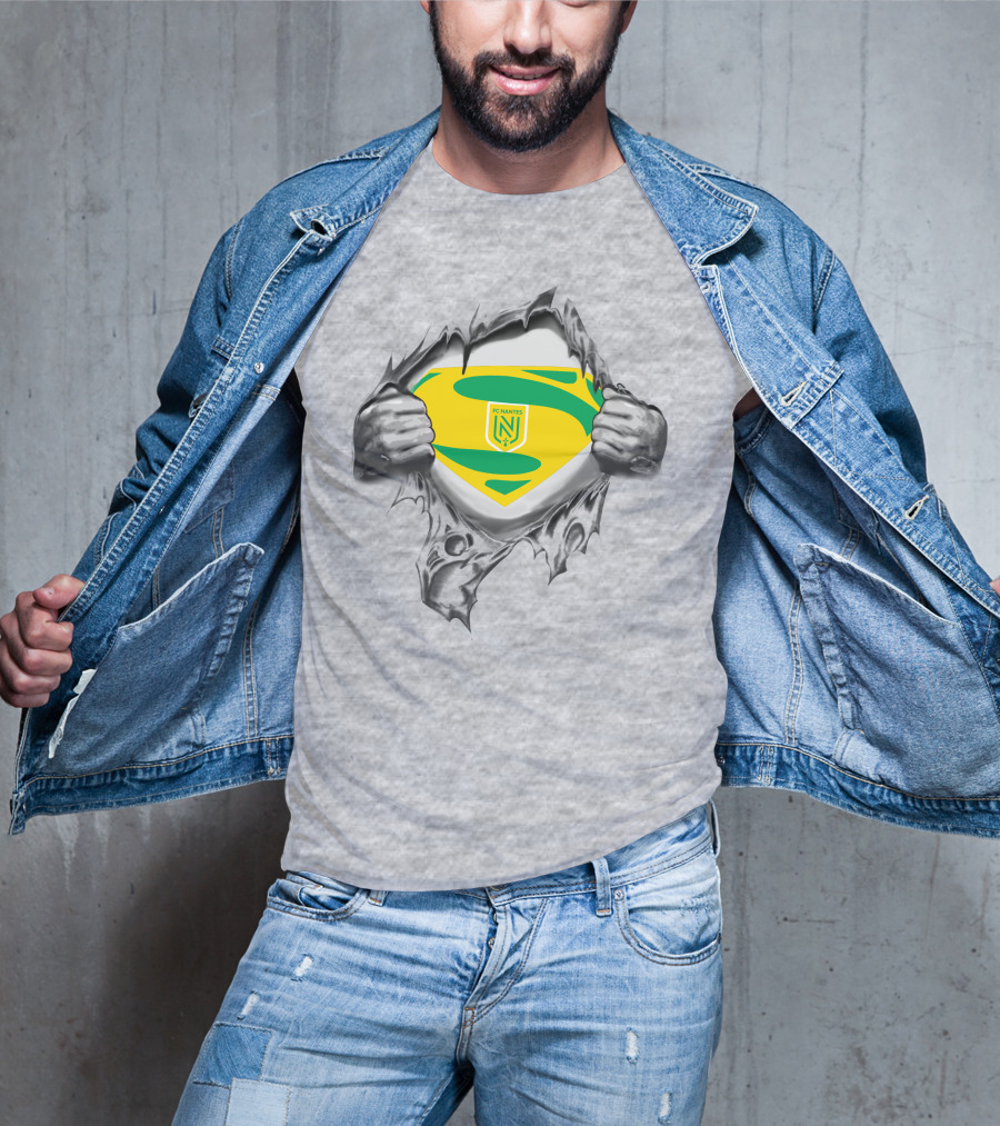 FC Nantes Super Man Emblem Tear Reveal T-Shirt