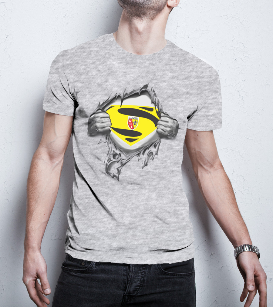 RC Lens Superman Shield Emblem With Hands Ripped T-Shirt