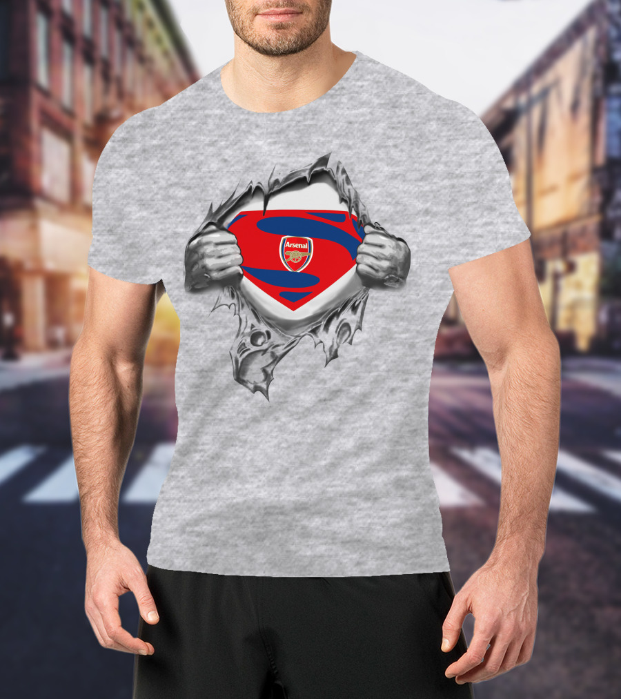 PL Arsenal FC Superman Logo Shield T-Shirt