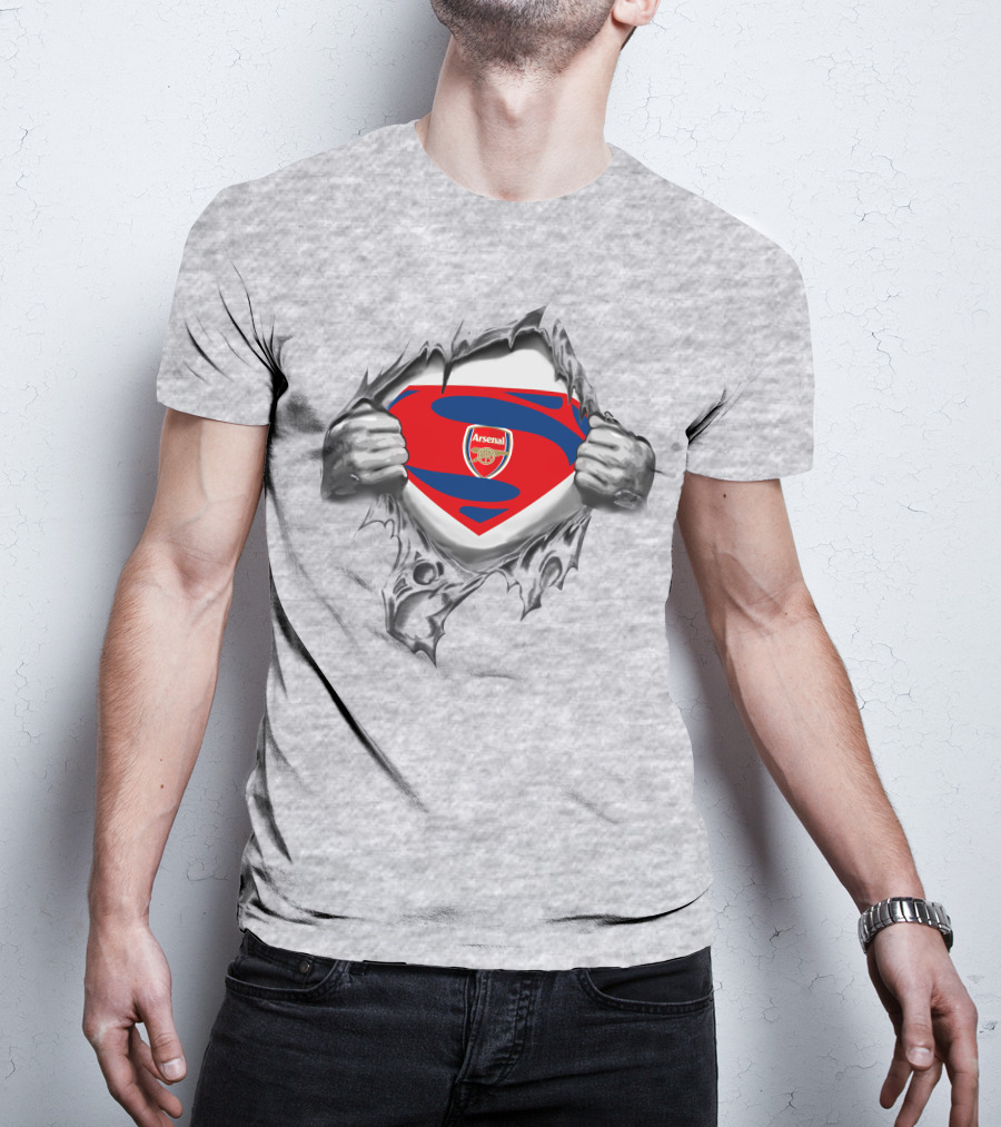 PL Arsenal FC Superman Logo Shield T-Shirt