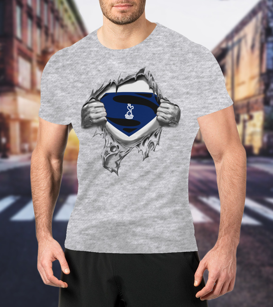 Tottenham Hotspur Superman Emblem Ripped Chest T-Shirt