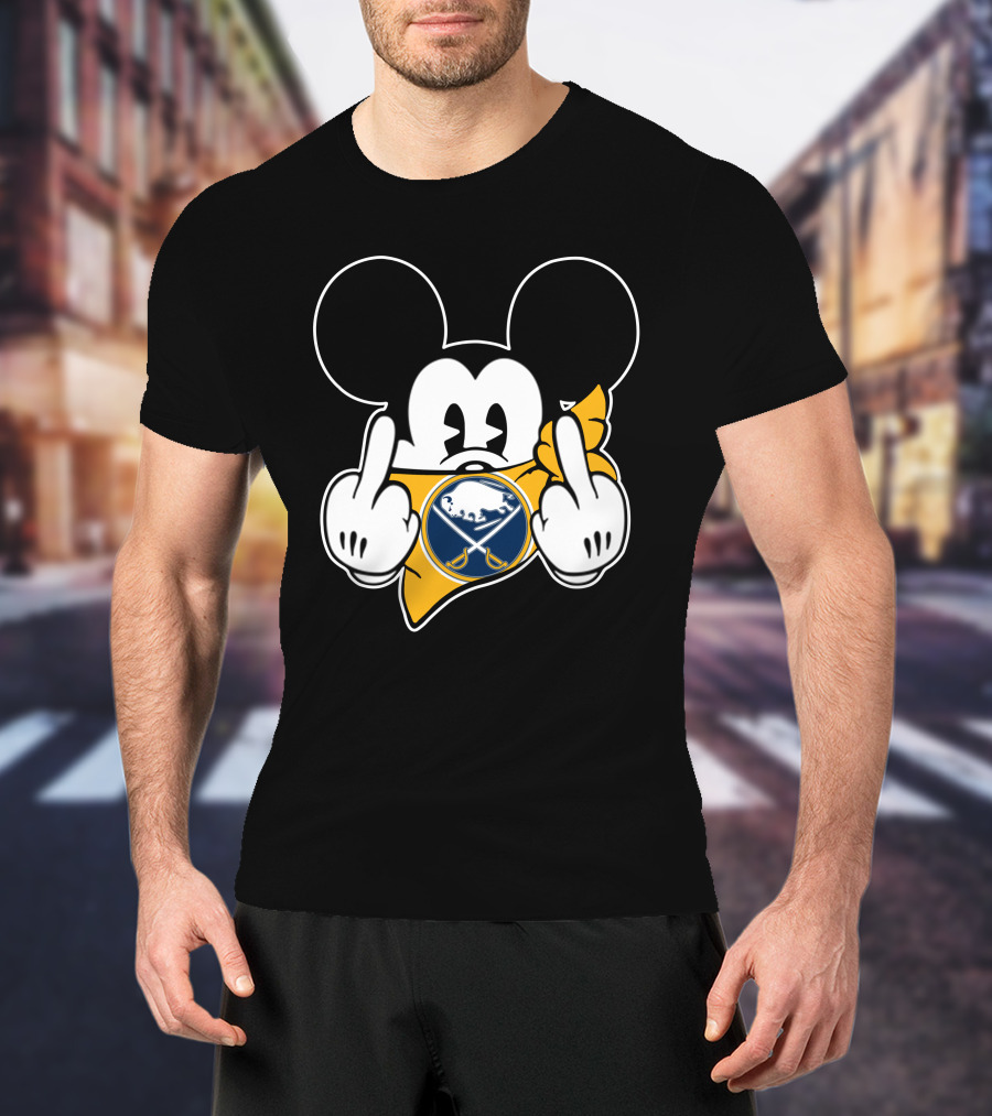 Sabres Mouse Middle Finger Gesture T-Shirt