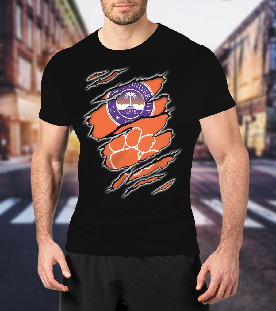 Clemson University South Carolina Paw Claw Marks T-Shirt