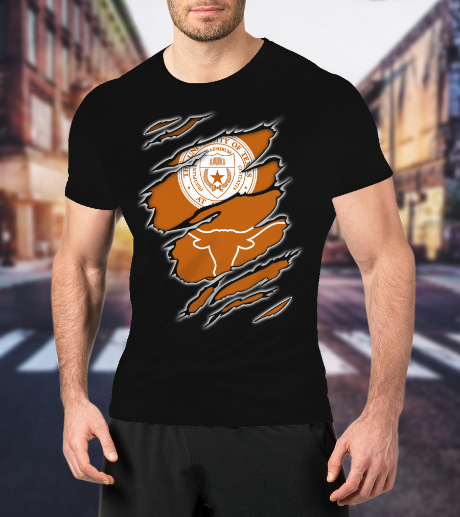 University Of Texas Longhorn NCAA Emblem Claw Marks T-Shirt