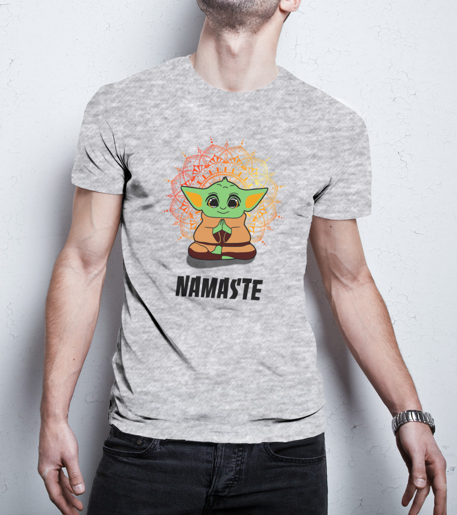Baby Yoda Namaste Meditate Mandala T-Shirt