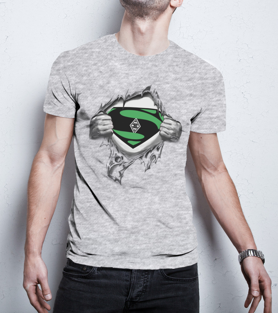 Borussia Monchengladbach B Logo Superman Crest Reveal Iconic Heroic T-Shirt