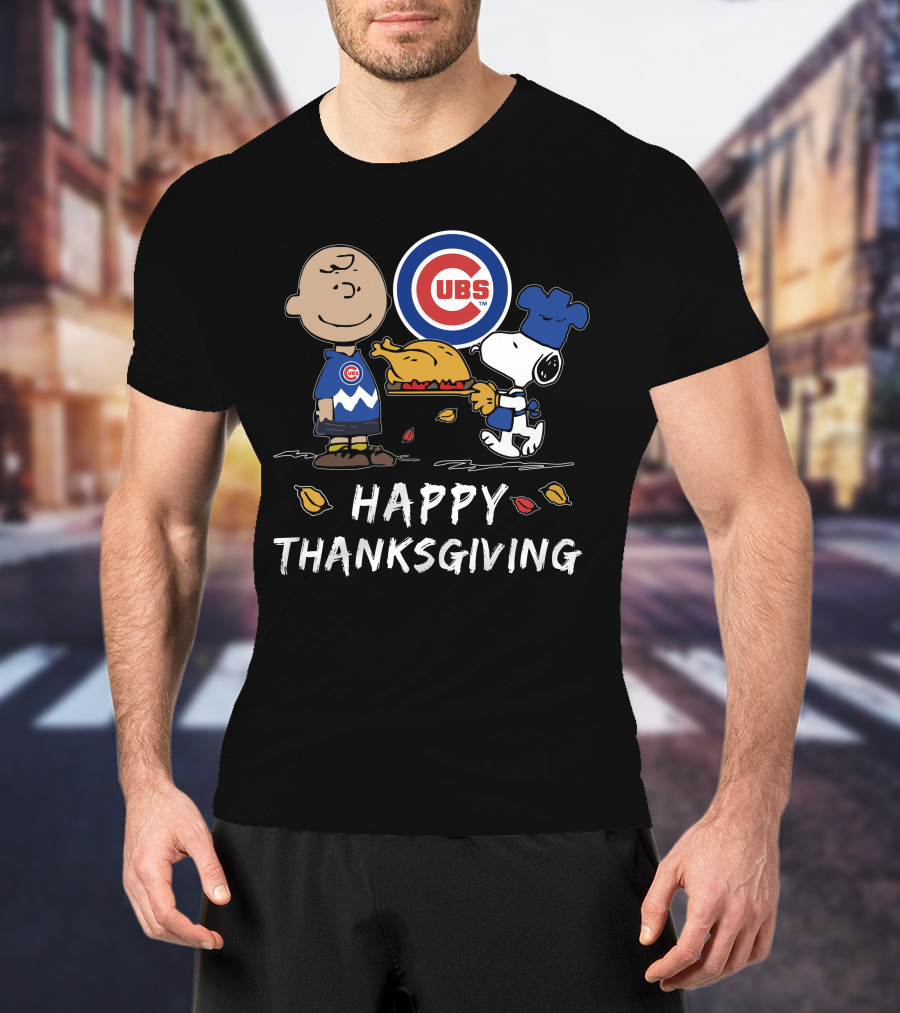 Peanuts Chicago Cubs Happy Thanksgiving T-Shirt