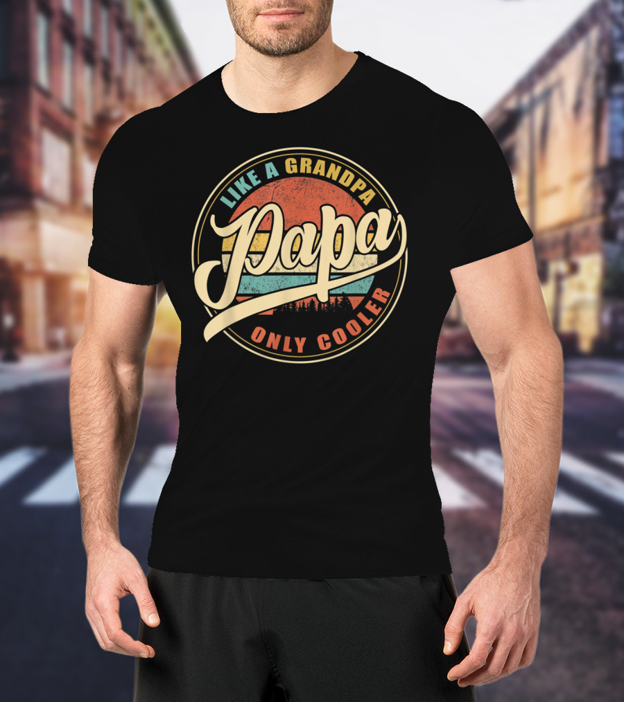 Vintage Papa Like A Grandpa Only Cooler T-Shirt