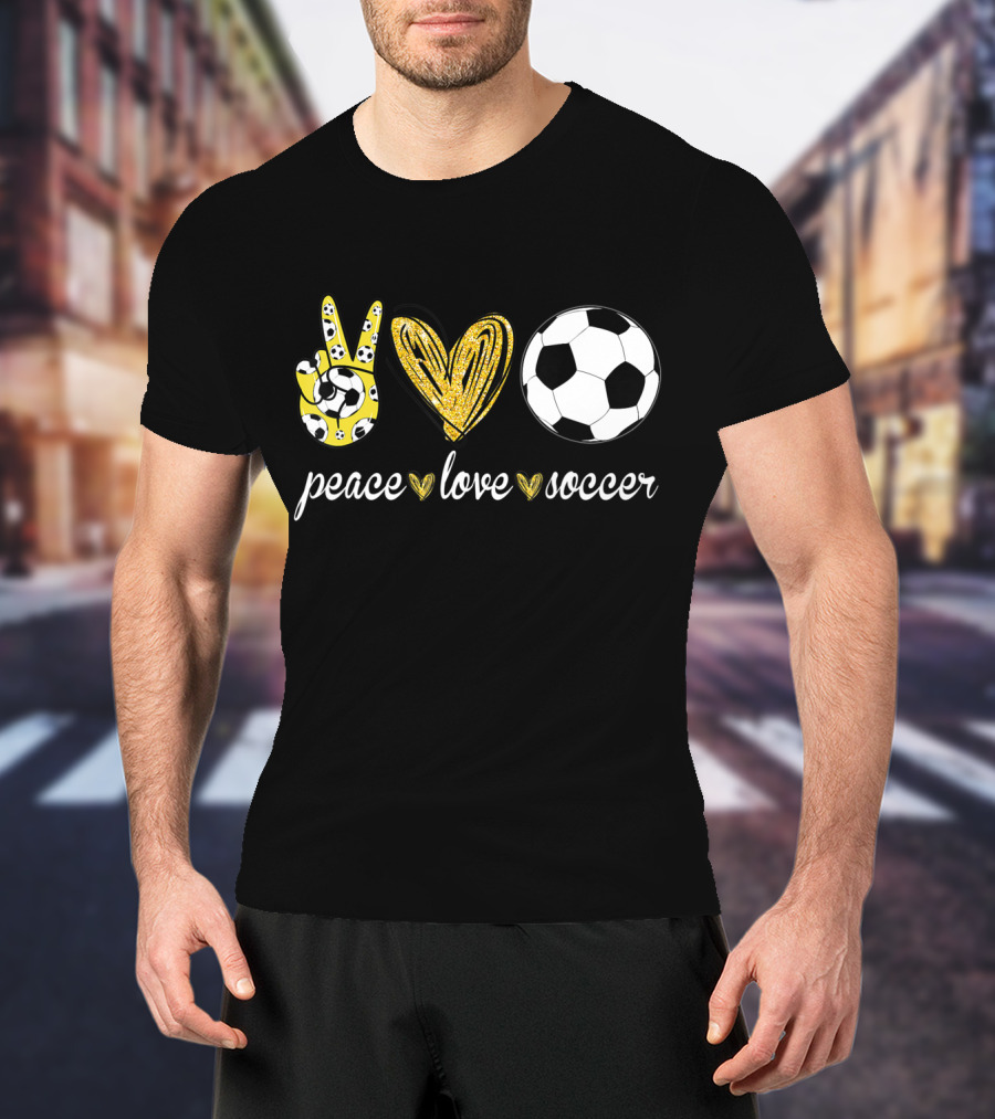 Peace Love Soccer Soccer Player Peace Love Soccer T-Shirt