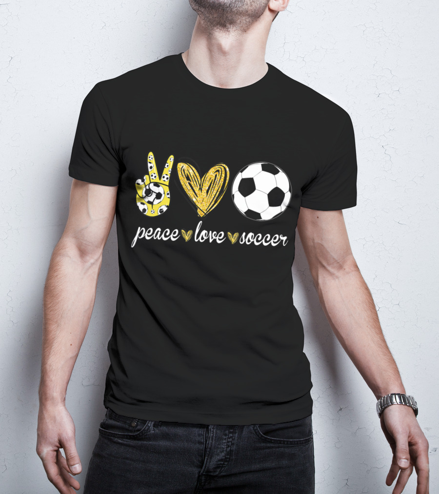 Peace Love Soccer Soccer Player Peace Love Soccer T-Shirt