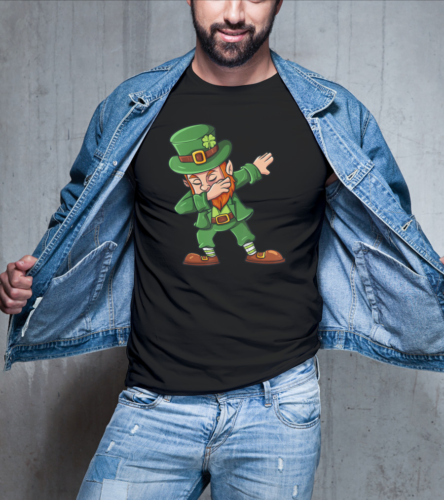 St Patricks Day Irish Leprechaun Dab Dance Iconic Lucky Shamrock T-Shirt
