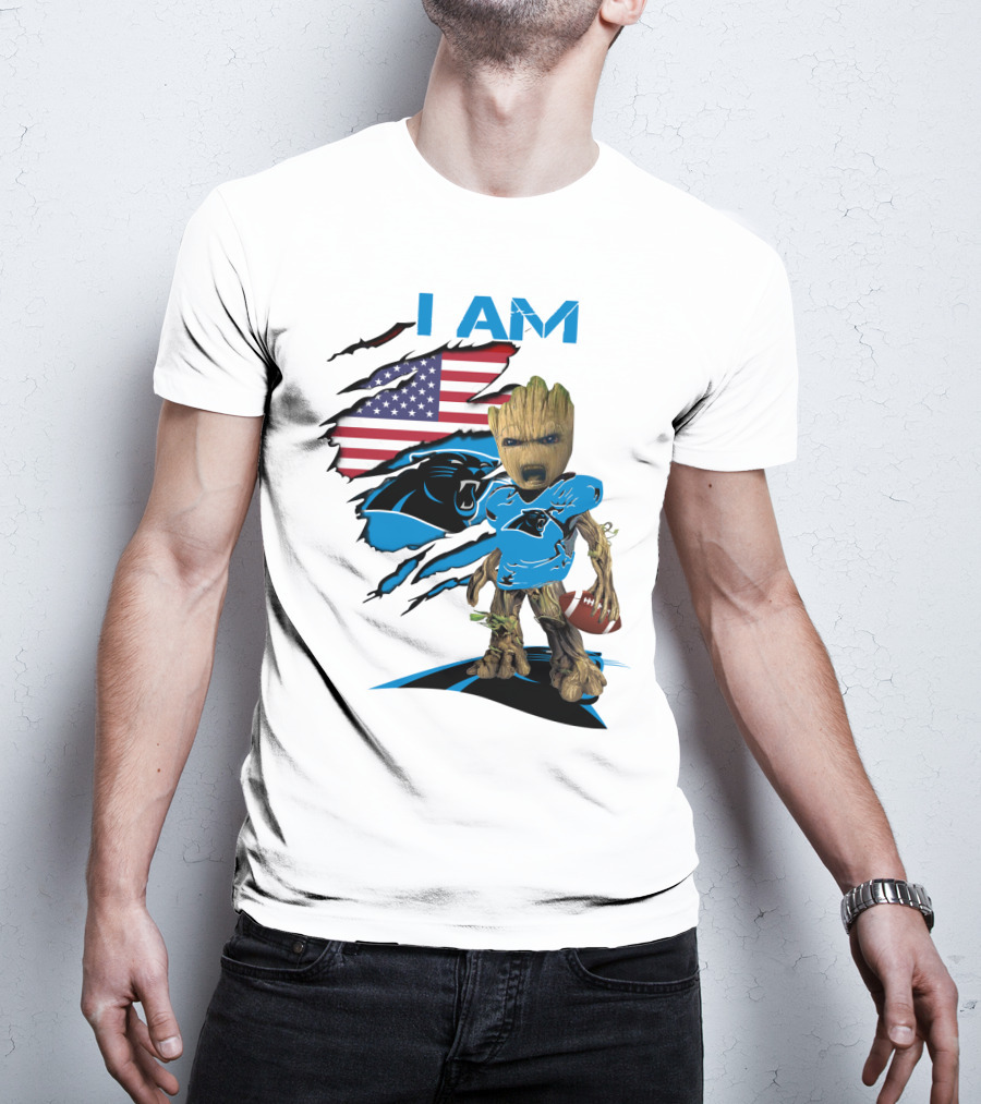 I AM Panthers Baby Groot Football Fan T-Shirt