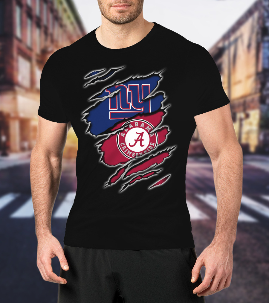 New York Giants Alabama Crimson Tide Fan Crossover T-Shirt