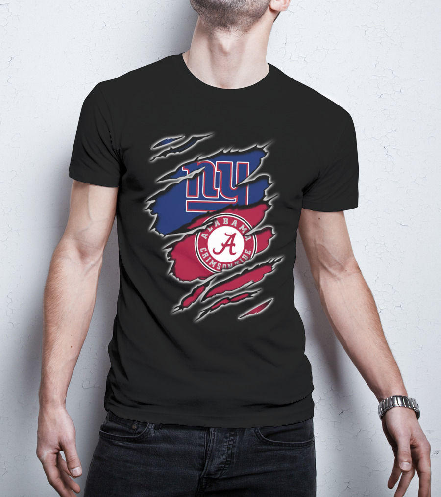 New York Giants Alabama Crimson Tide Fan Crossover T-Shirt