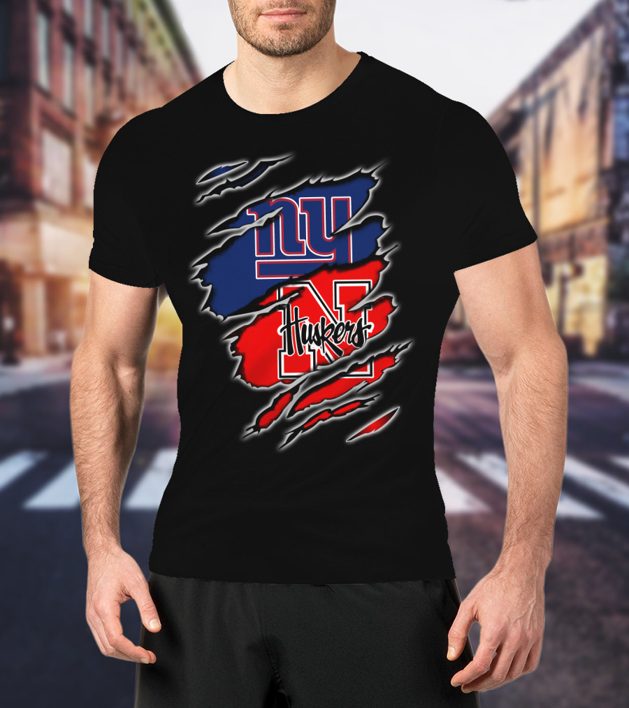 Giants Huskers N Logo Rip T-Shirt
