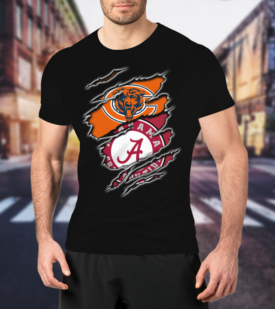 Chicago Bears Alabama Crimson Tide Crossover T-Shirt