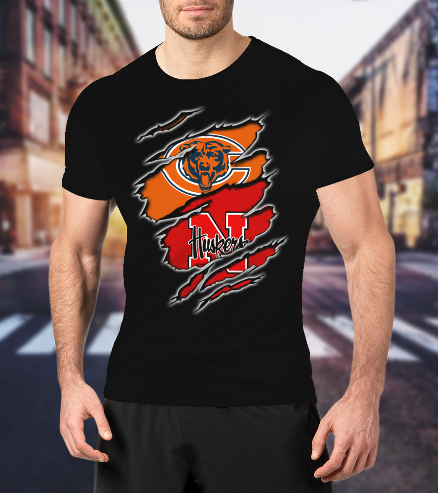Bears G Huskers N Logo Tear T-Shirt