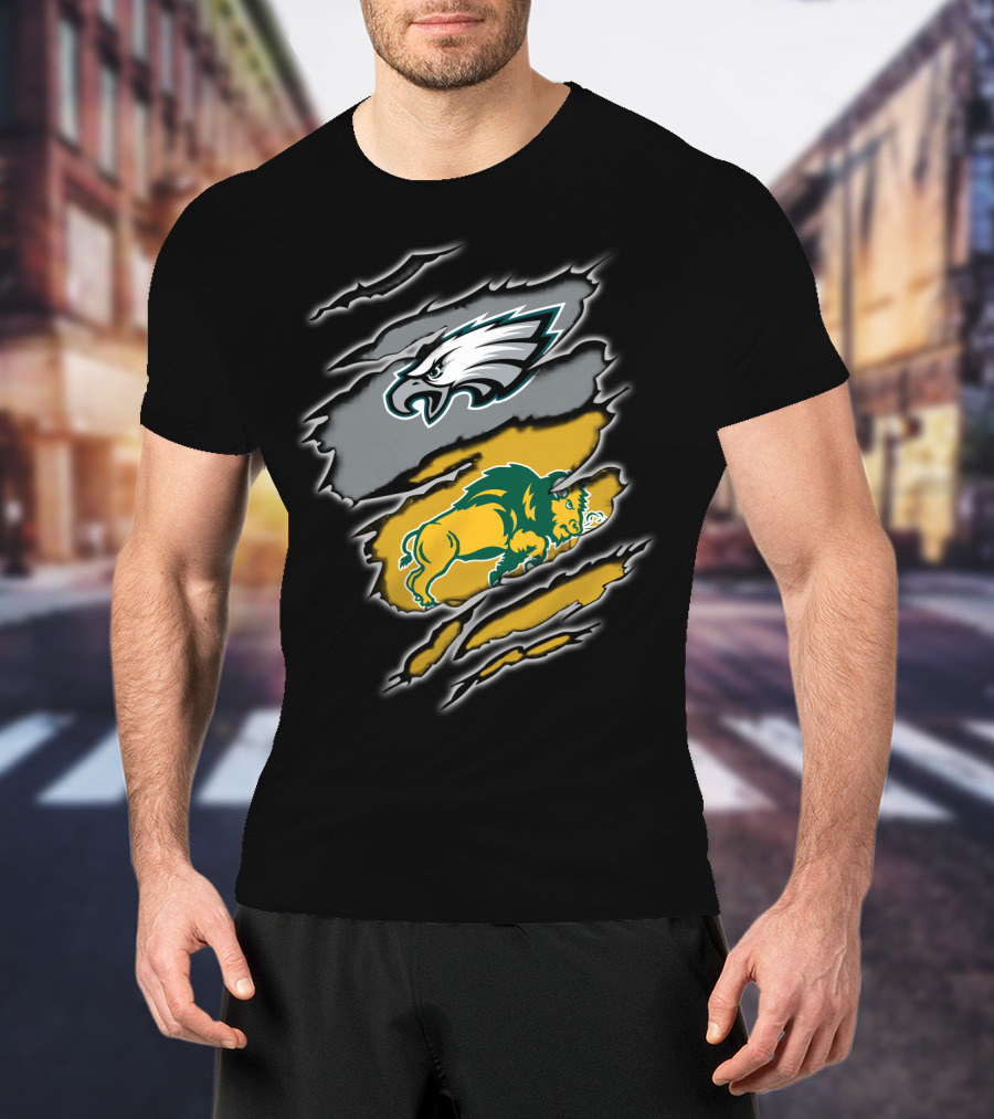 Philadelphia Eagles North Dakota State Bison Fans T-Shirt