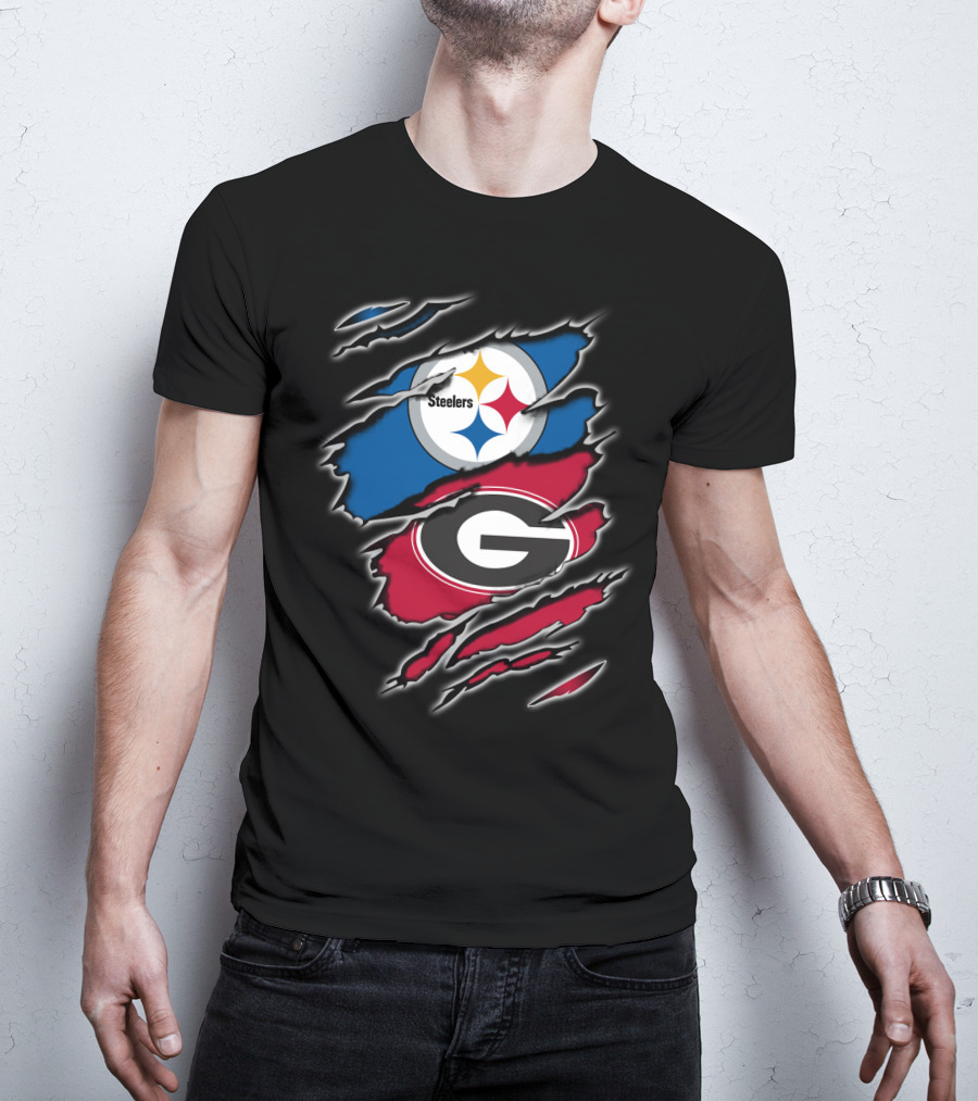 Steelers Georgia Bulldogs Fan Combo T-Shirt