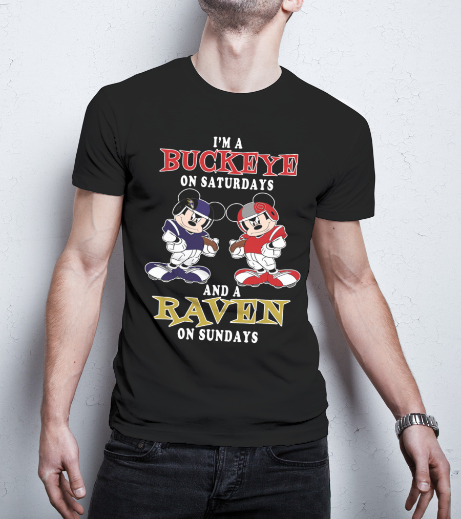 I'm A Buckeye On Saturdays And A Raven On Sundays T-Shirt