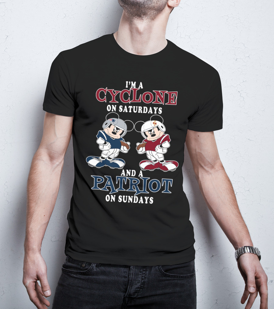 Iowa Cyclone Patriot Mickey Football Saturdays And Sundays T-Shirt
