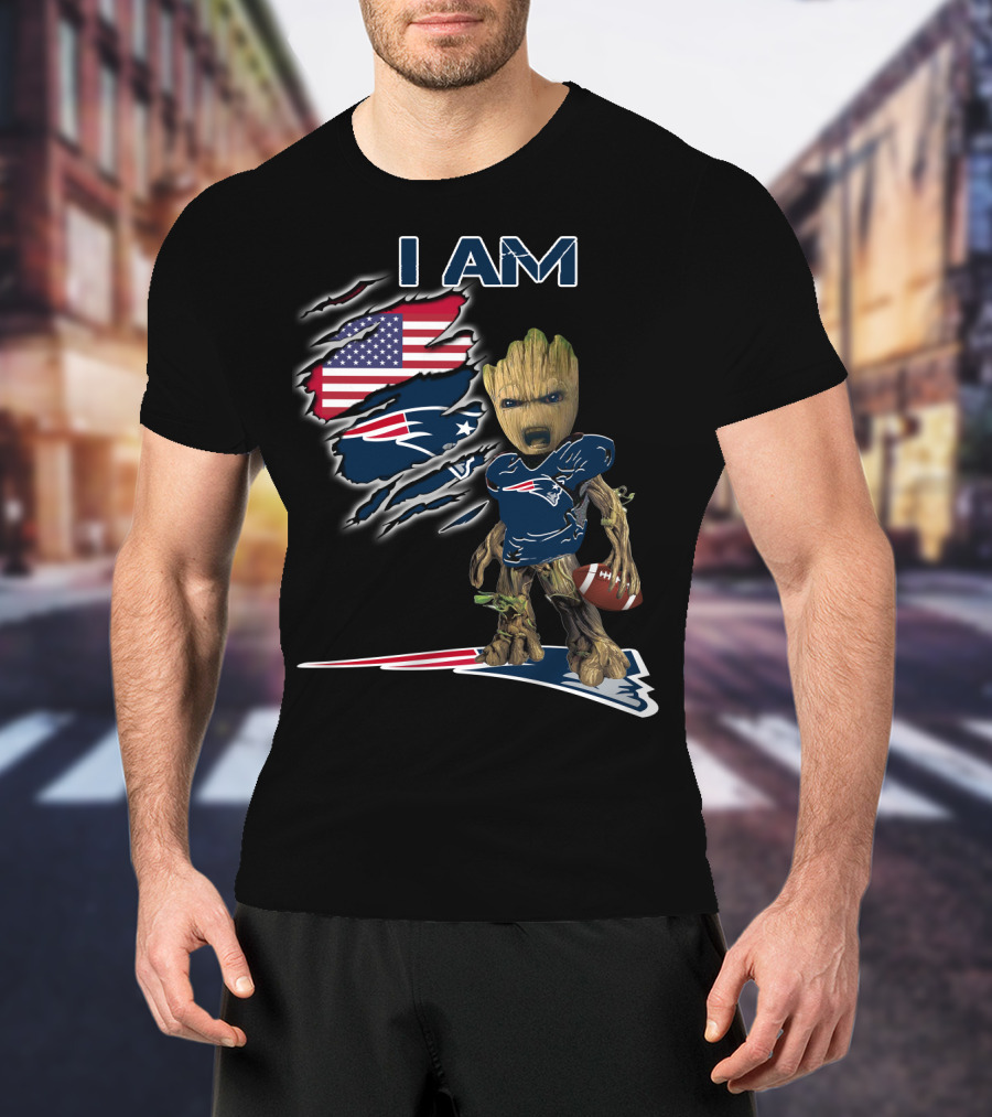 I Am Groot American Football Fan Patriots T-Shirt