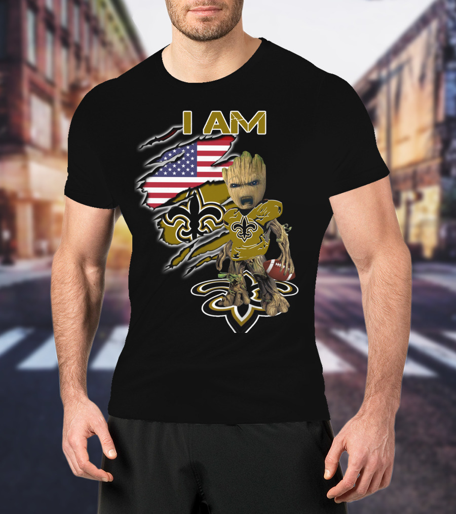 I Am Groot Saints Usa Football Fan T-Shirt