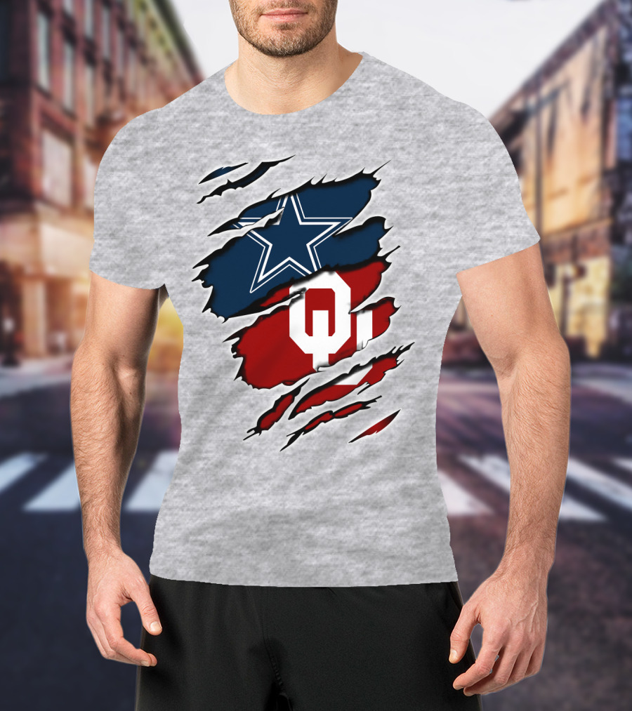 Dallas Cowboys Oklahoma Sooners Football Fan Gear T-Shirt