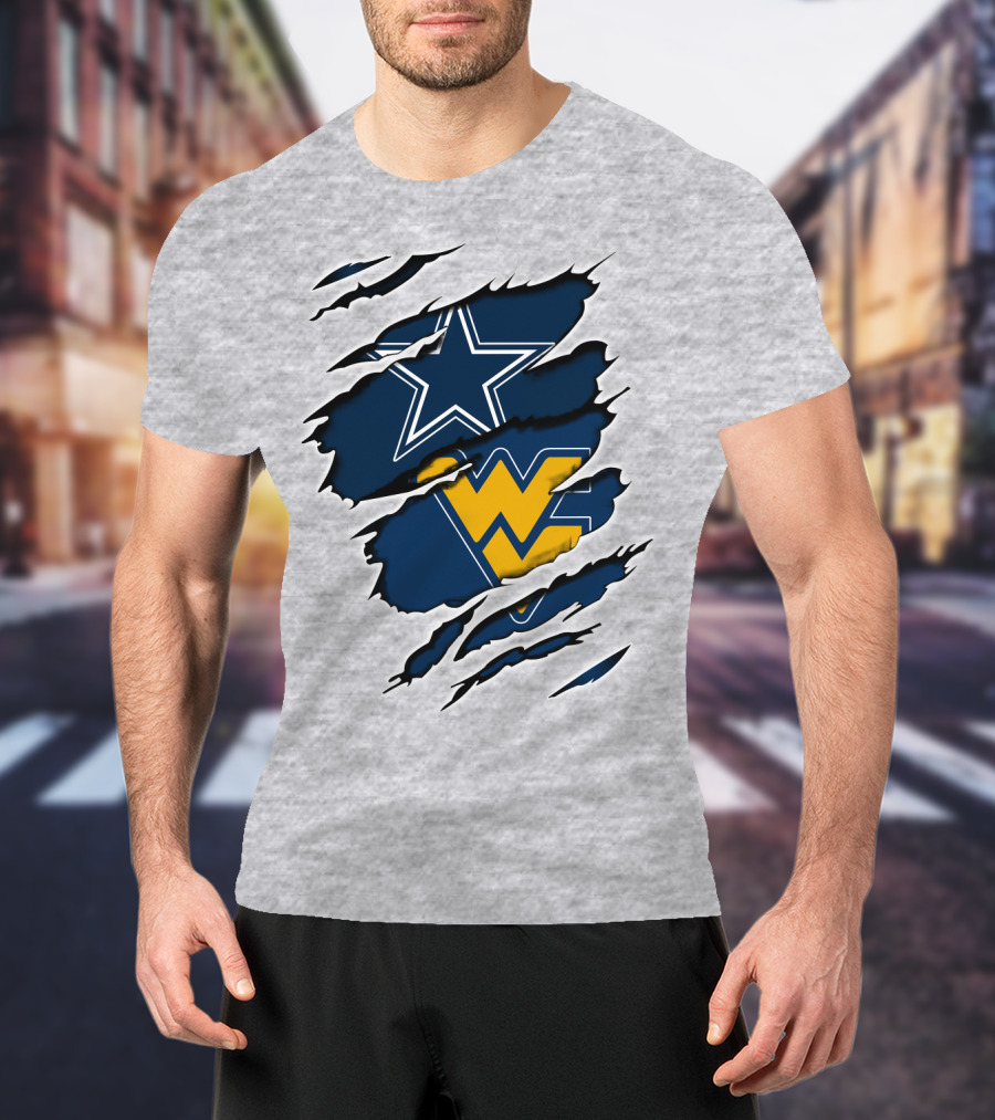 Cowboys West Virginia Mountaineers Star Logo Fusion T-Shirt