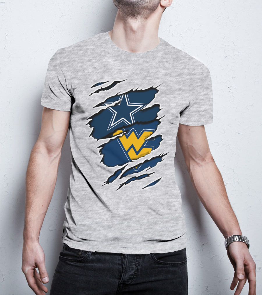Cowboys West Virginia Mountaineers Star Logo Fusion T-Shirt