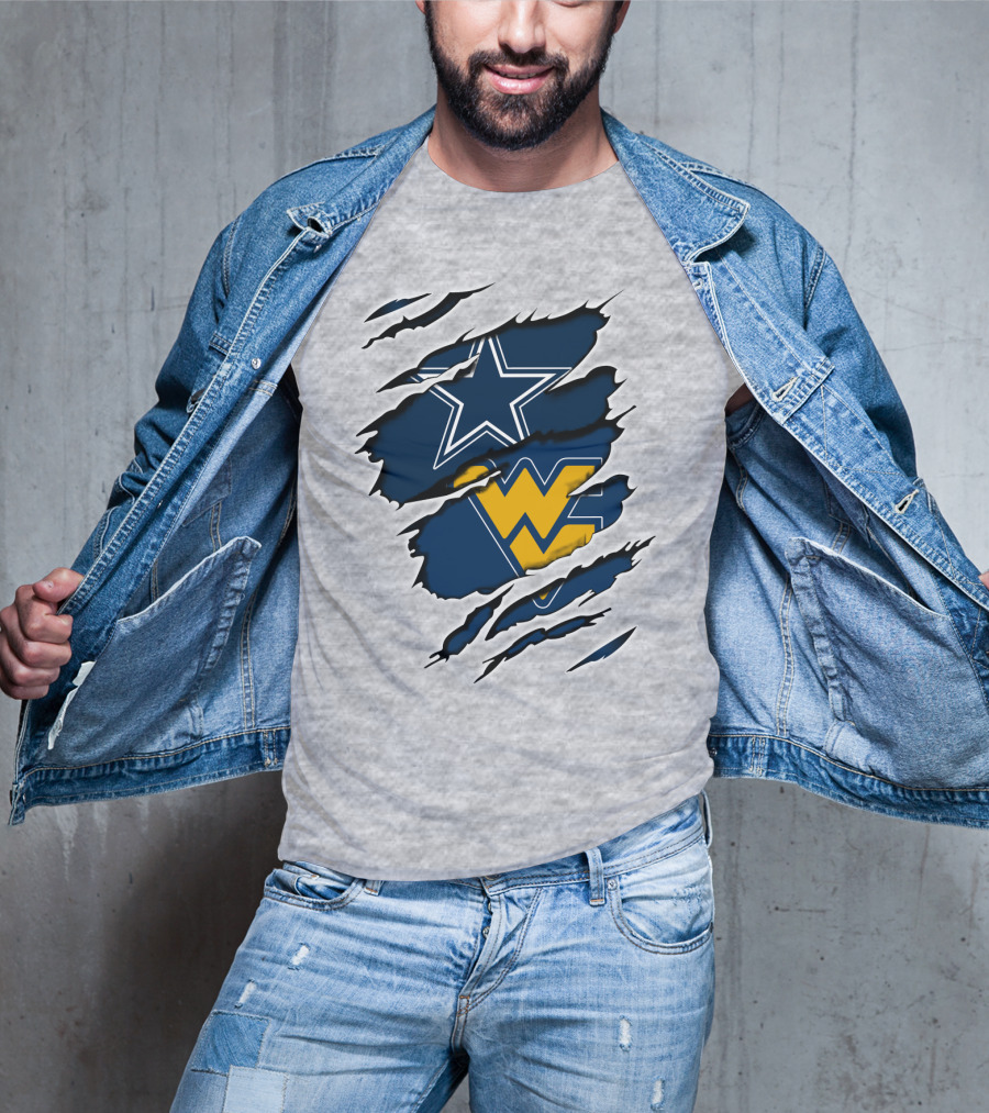 Cowboys West Virginia Mountaineers Star Logo Fusion T-Shirt