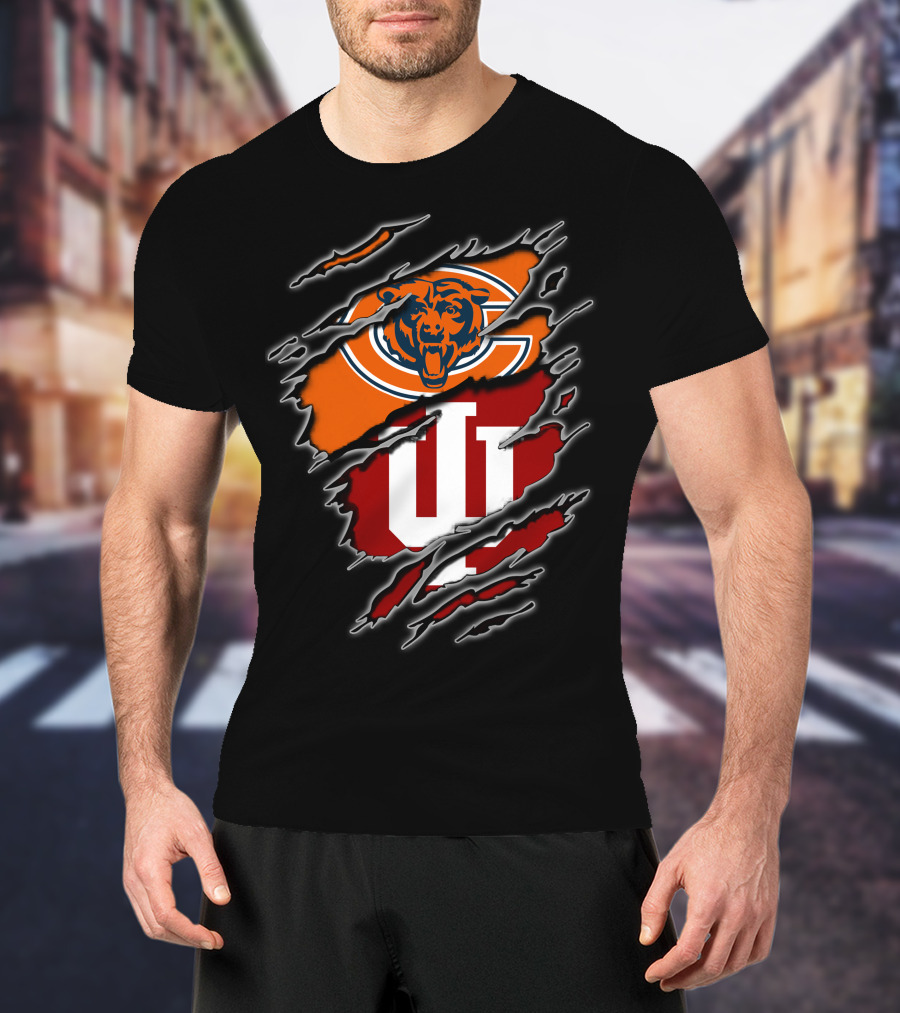Chicago Bears Indiana Hoosiers Crossover T-Shirt
