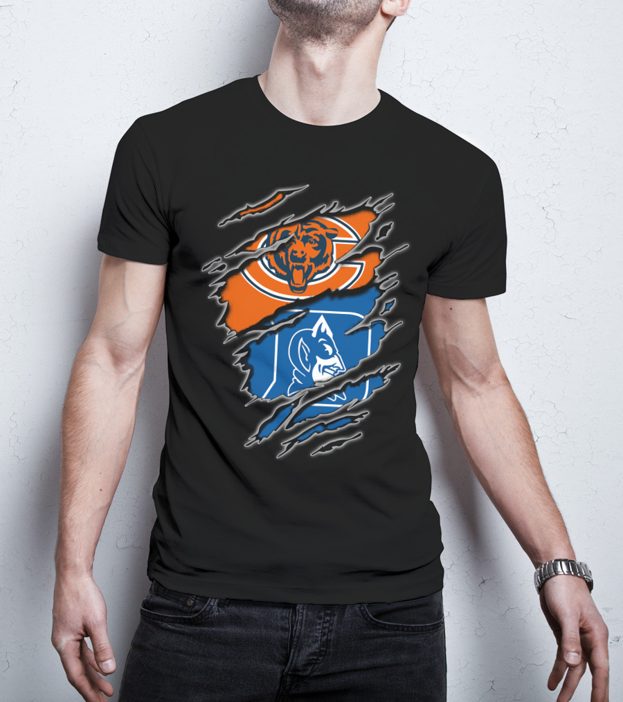 Chicago Bears And Duke Blue Devils Logos Combined T-Shirt