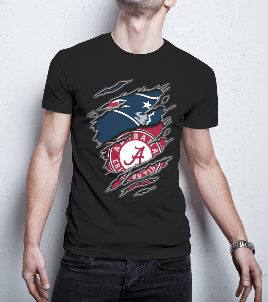 New England Patriots Alabama Crimson Tide Combo T-Shirt
